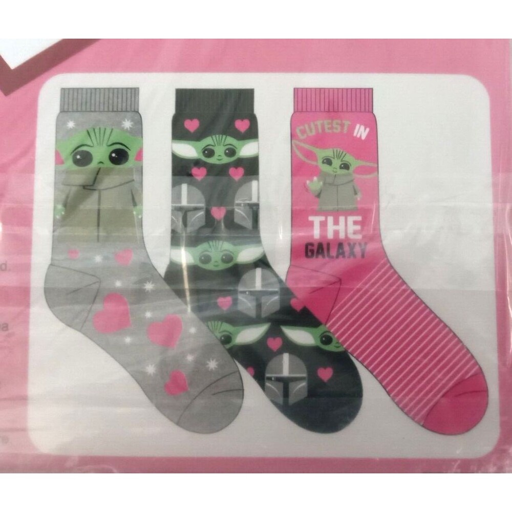 STAR WARS "The Mandalorian" Pack of 3 Pairs Crew Socks (Women's Size 4-10) - NEW - Picture 5 of 6